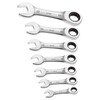 Stubby Ratchet Combination Wrench Set 7pc